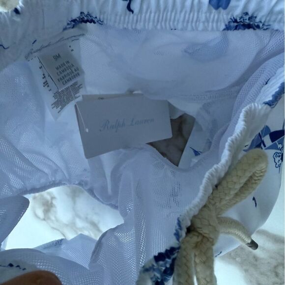 Polo Ralph Lauren Baby Swim Trunks – Sailboat Print Blue White 9M NWT - Picture 14 of 17